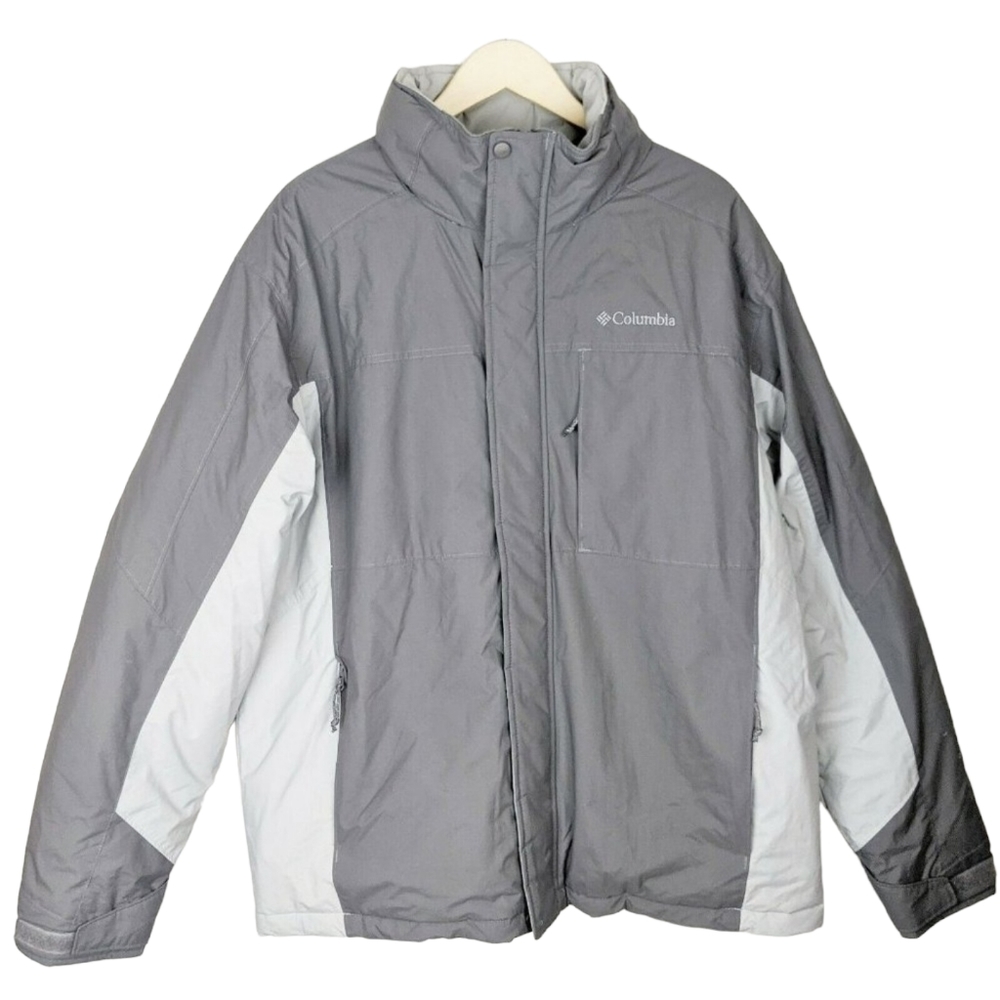 Columbia Men's Gray Hooded Insulated Ski Winter Jacket Size XL